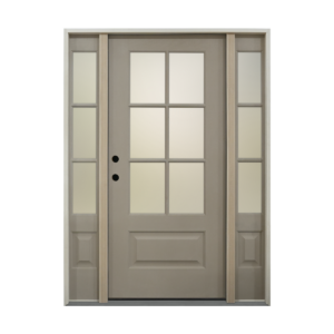 1002- 3/4 Lite Textured Fiberglass Door with Matching Sidelites