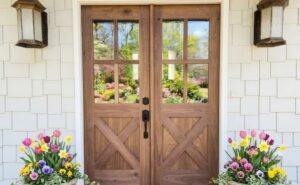 Exterior door styles for North Georgia homes including iron, fiberglass, wood, and steel entry doors